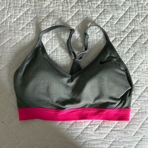 Nike Grey and Pink Size Small Sports Bra